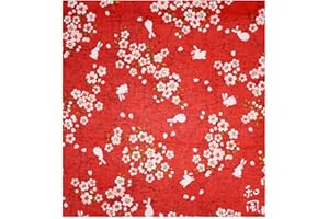 Artibetter Japanese Bento Wrapping Cloth Furoshiki Handkerchief 70x70cm Red Rabbit Pattern for Picnic Outdoor