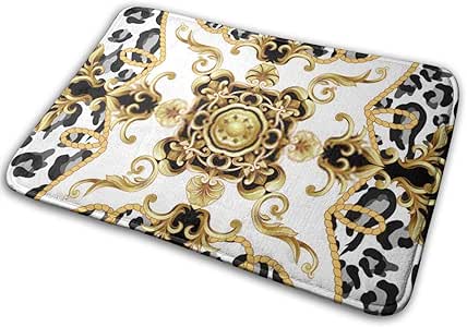 iuitt7rtree Patrón con Piel de Leopardo y Elementos barrocos Dorados
