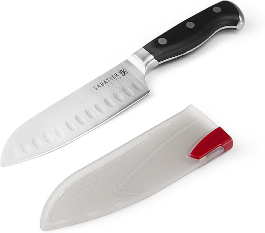 Amazon Com Sabatier Forged Stainless Steel Santoku Knife With