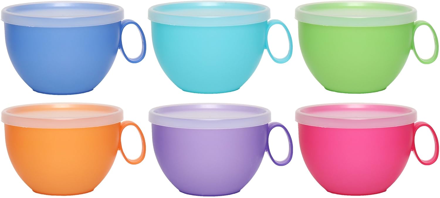 ideastation NEO plastic cups reusable, 500 ml, 6 pieces, colorful