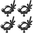 MFL. Heavy Duty Truss Clamp, 660 lb Aluminum Alloy DJ Light Clamps, Fits 1.5-2.0 Inch Truss for Stage Lighting Projector Par Lights, TUV Certificated ID: 50393001, Black, Pack of 4
