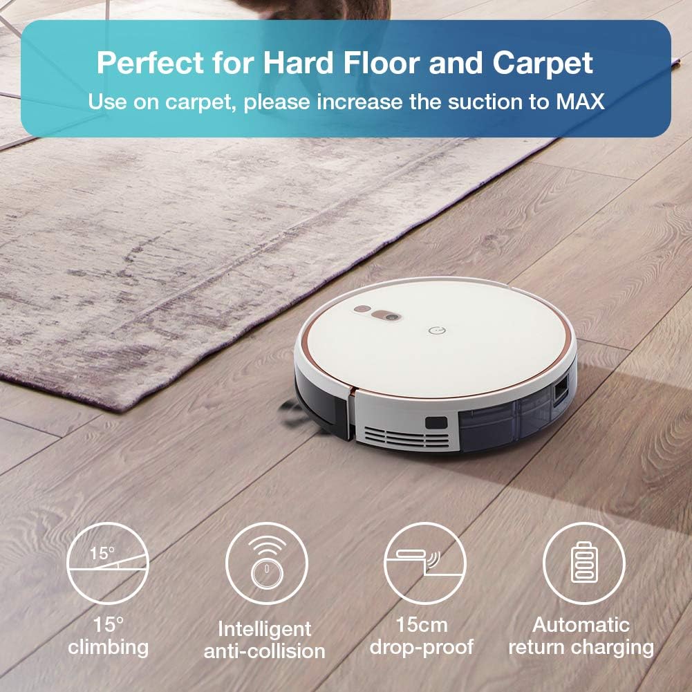 Yeedi K700 Robot Vacuum, 2 in 1 Robotic Vacuum Cleaner Mopping, 2000Pa Powerful Suction, Smart Navigation, Quiet and Self-Charging Robotic Vacuums, Ideal for Pet Hair, Carpets, Hard Floors -