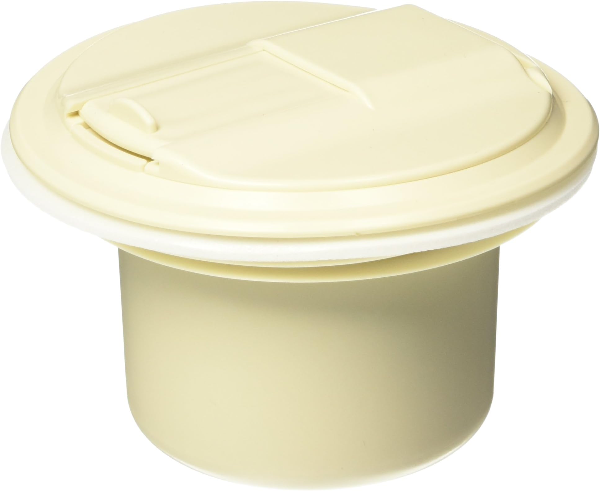RV Designer B103, Round Electrical Cable Hatch, Universal, 5 inch Diameter, Colonial White