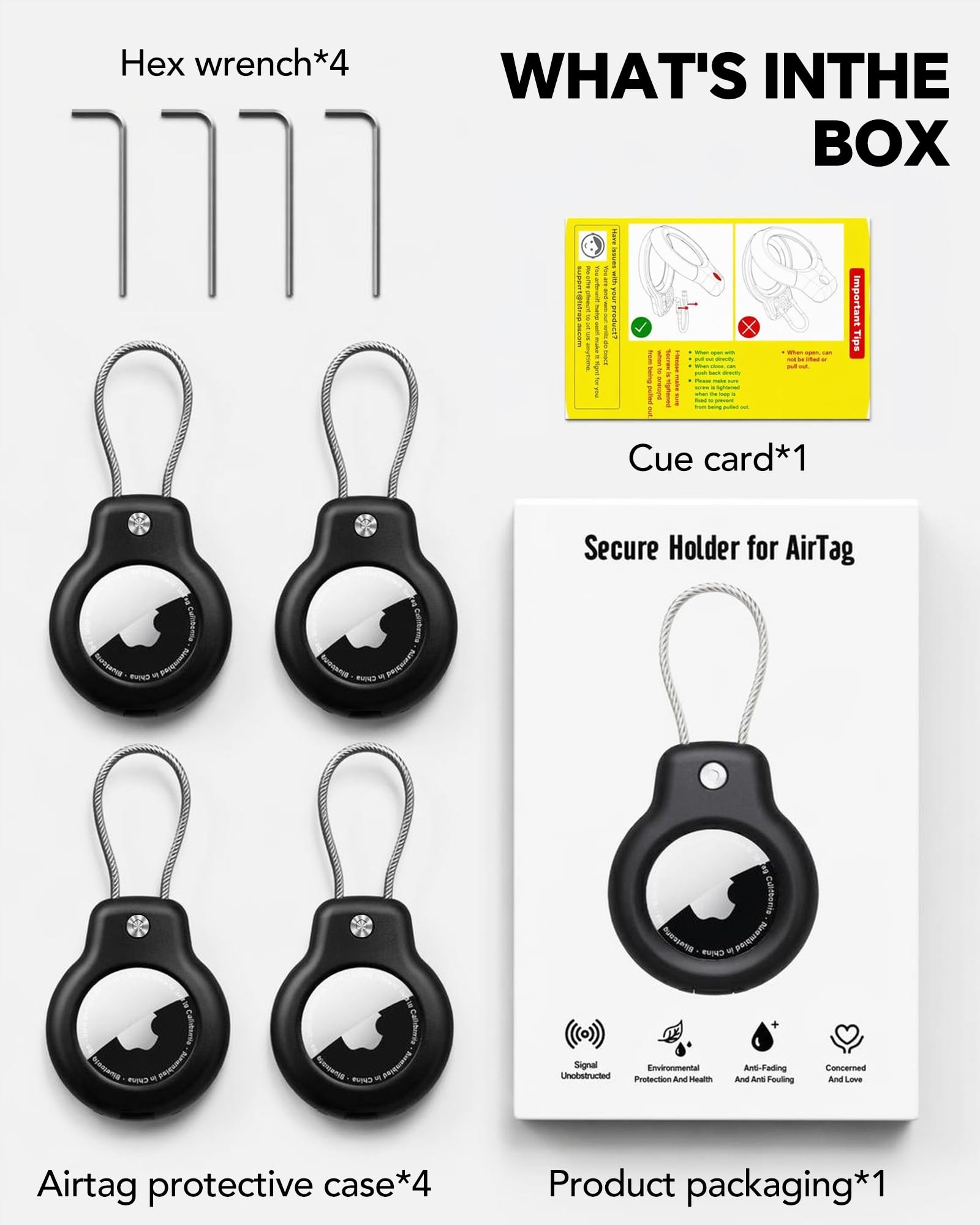 SPGUARD 4 Stück für AirTag Schlüsselanhänger für Apple AirTag 2&1 Gen 7