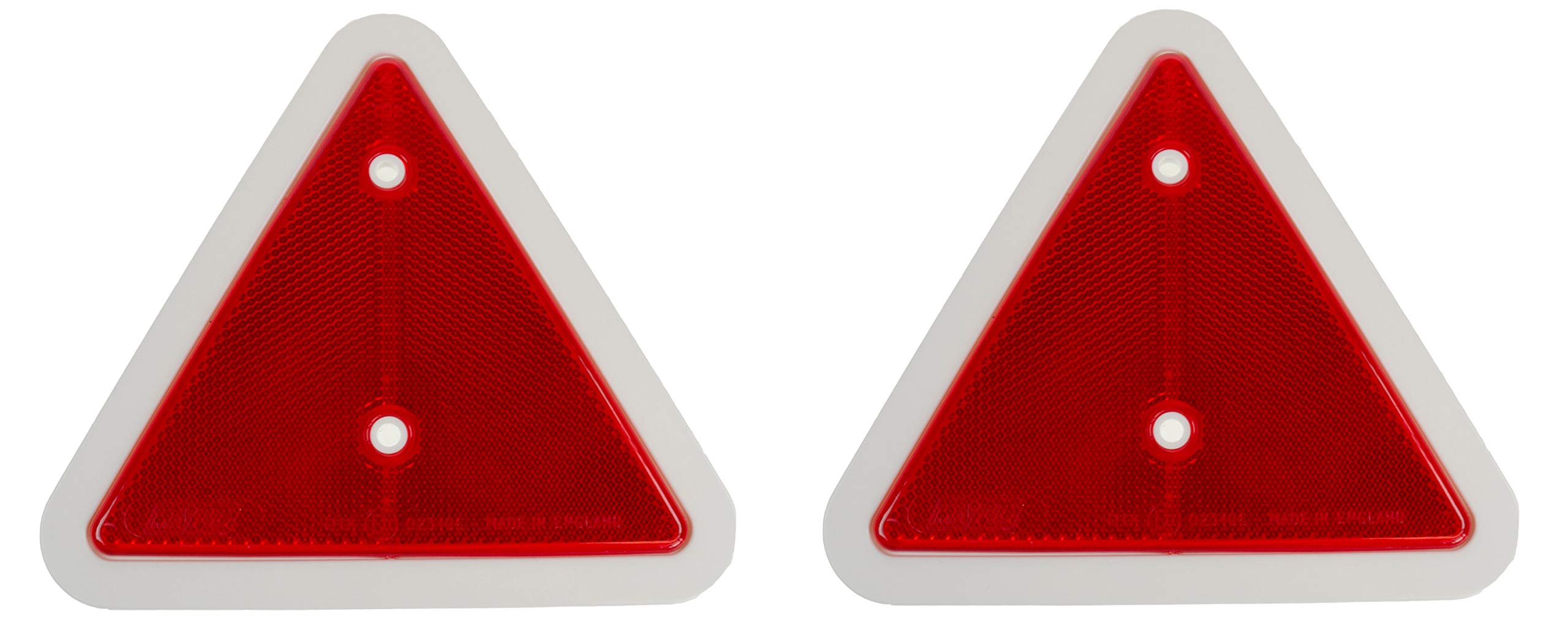 BITS4REASONS MAYPOLE NEW MODEL MP18B CLASSIC WHITE EDGE REFLECTOR REFLECTIVE TRIANGLE 1 PAIR (2 UNITS) - MADE IN ENGLAND