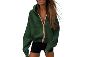 PRETTYGARDEN Hoodies for Women Sweatshirt Zip Up Hoodie Spring Fashion 2026 Trendy Long Sleeve Jackets Fall Clothing Outfits