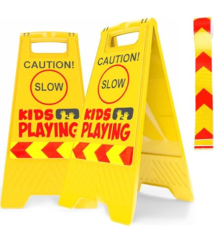 Foldable Driveway Warning Signs Essentially Yours Kids At Play Safety ...