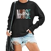 MNLYBABY Registered Nurse Sweatshirt Women Nurse Life Pullover Shirts Nursing Student Gift Crewneck Long Sleeve Tees