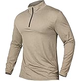 MANSDOUR Men's Quick-Dry Active Sports Shirts Quarter Zip Long Sleeve Running Pullover Tops Outdoor Sweatshirt