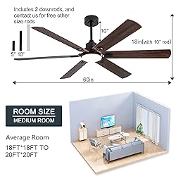 BOOMJOY 60” Ceiling Fans with Lights and Remote