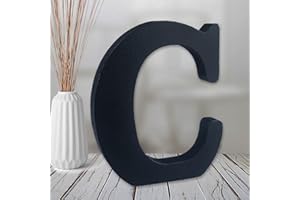 AOCEAN 6 Inch Black Wood Letters Unfinished Wood Letters for Wall Decorative Black Retro Standing Letters Sign Board Decorati