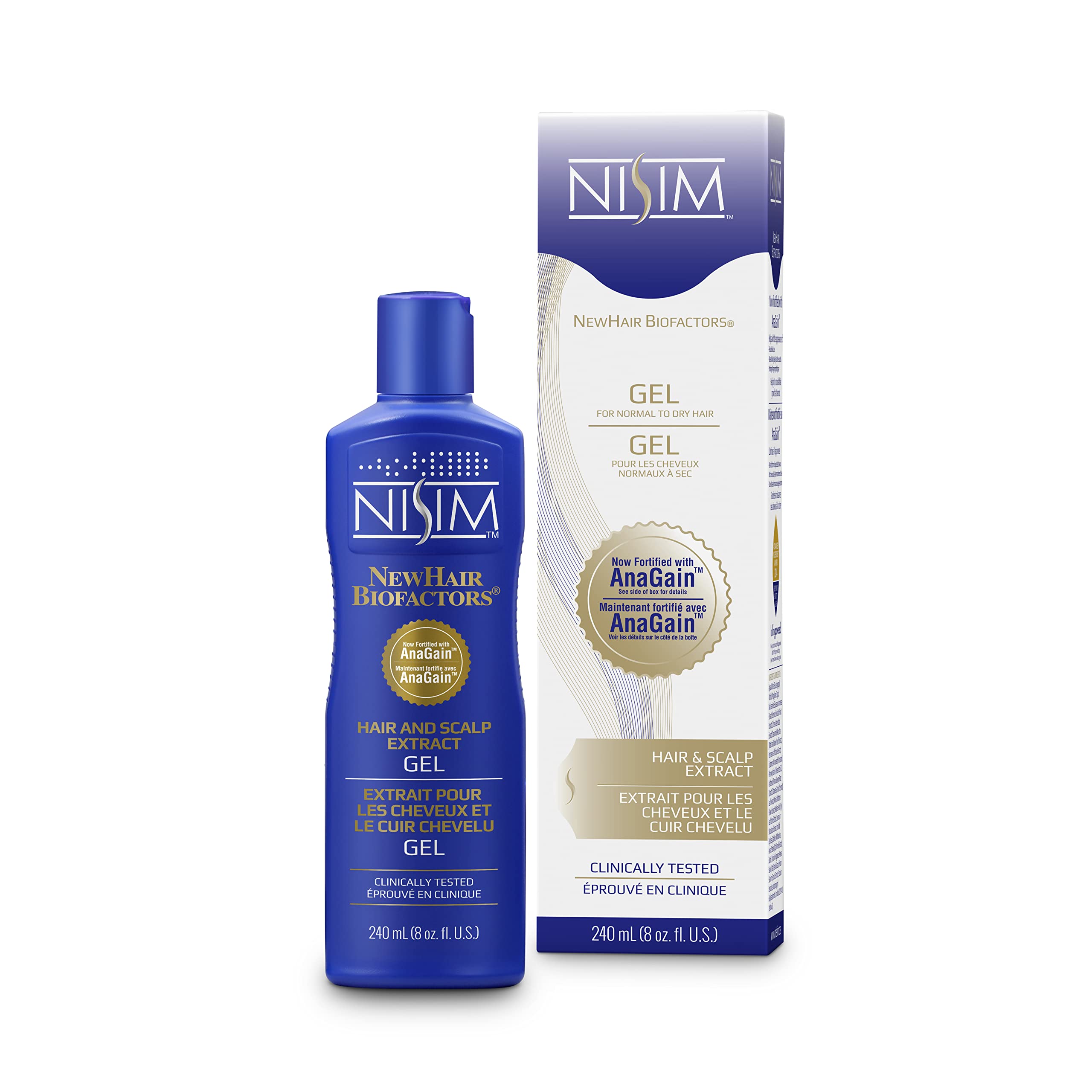 NISIM NewHair BioFactors Hair and Scalp Gel with AnaGain - Specially Formulated for Normal to Dry Hair to Maximize Natural Growth Cycle (8 Ounce / 240 Milliliter)