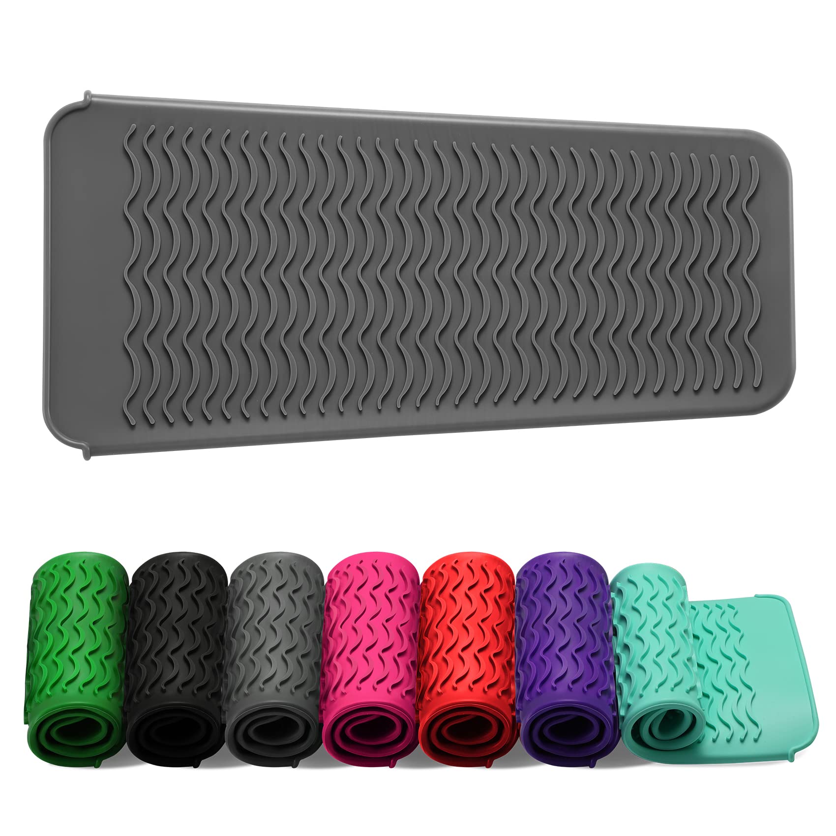 ZAXOP Resistant Silicone Mat Pouch for Flat Iron, Curling Iron,Hot Hair Tools.(Grey)