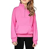 Arshiner Girls Half Zip Sweatshirt Fleece Quarter Zip Pullover Sweatshirts Fall Clothes for Teen Girls Thumb Hole