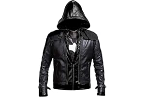 Lasumisura Replica Style Red Hood Men's Faux Leather Jacket + Vest