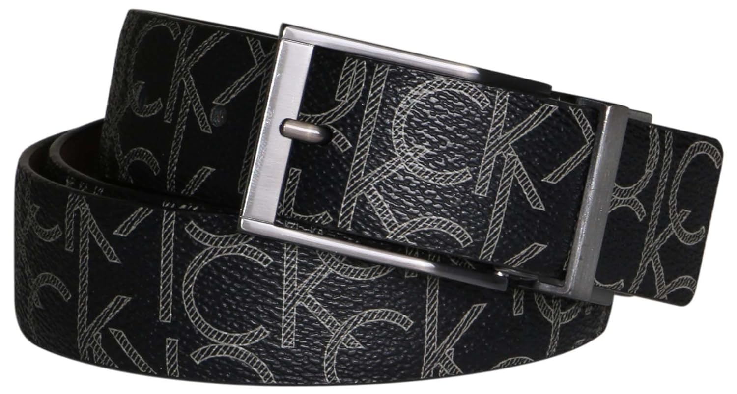 Calvin Klein Men's Reversible Synthetic Leather Belt Black/Brown