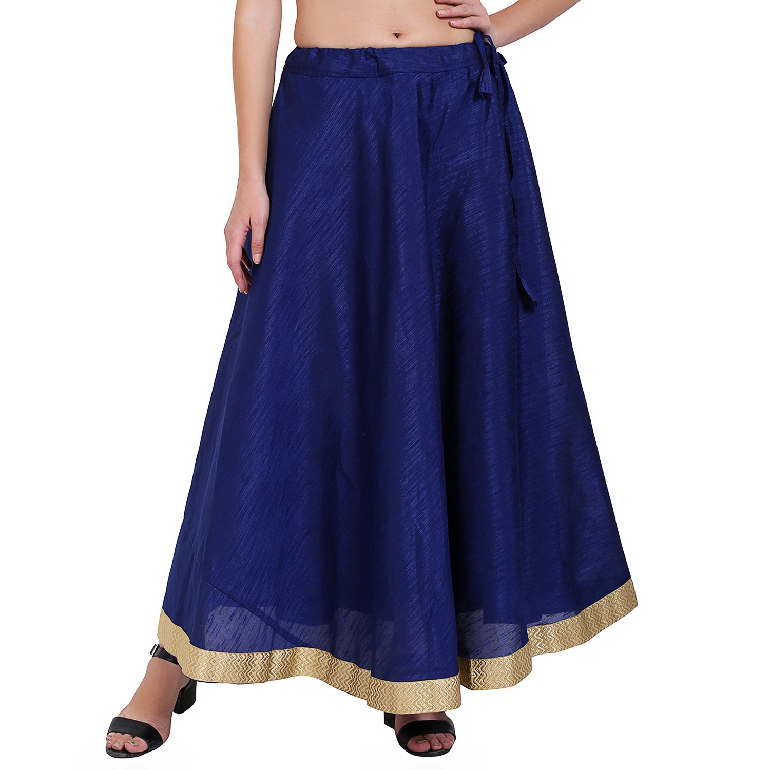 papsara blue women bhagalpuri silk skirt