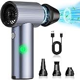300000RPM Upgraded Metal Electric Air Duster - Jet Dry Mini Blower with 3 Adjustable Speeds - Rechargeable Cordless Air Blowe
