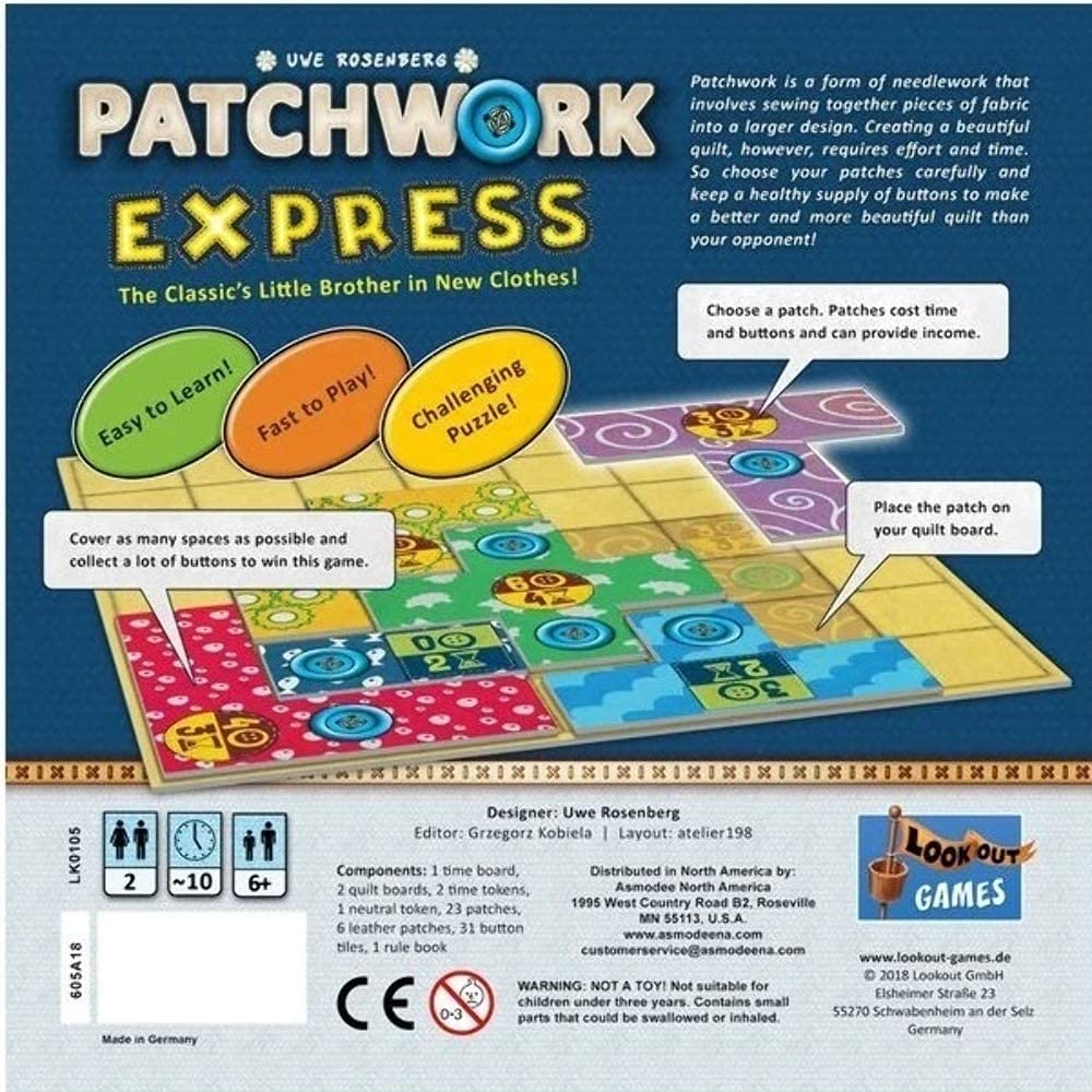Mua Patchwork Express Board Game - Fast-Paced Two-Player Quilting ...