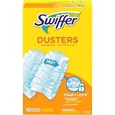 Swiffer Refill Dusters, Dust Lock Fiber, Light Blue, Unscented, 10/Box, 4 Box/Carton