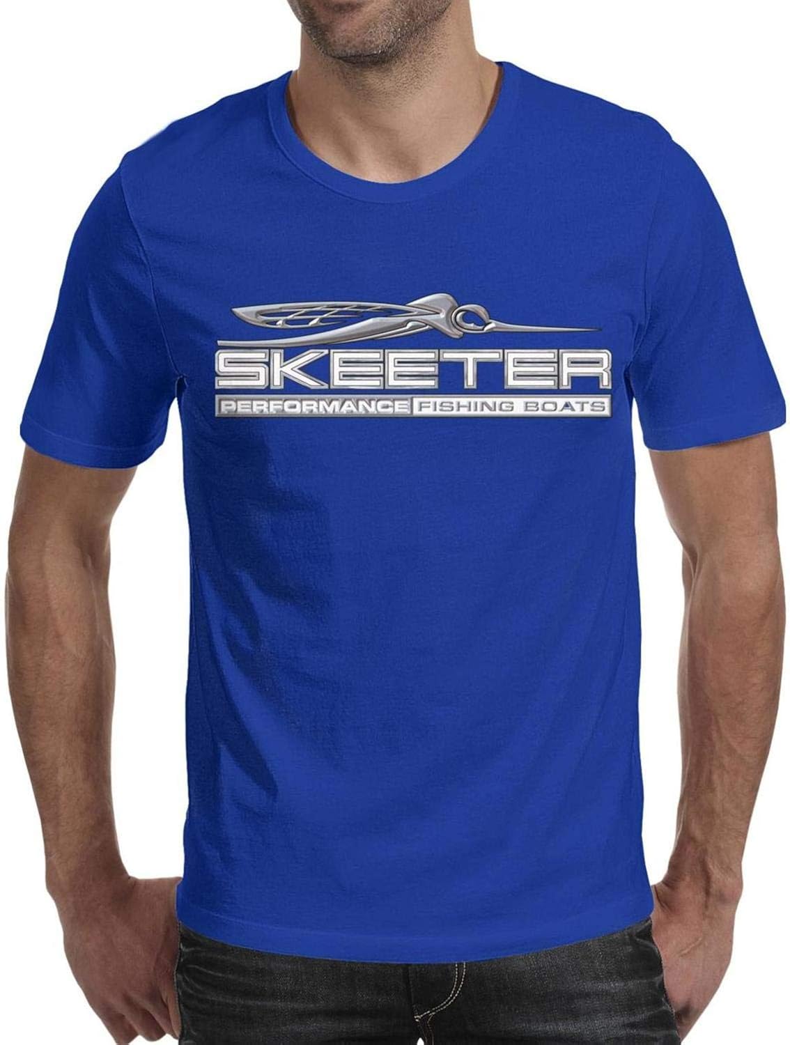 Novelkseer Casual Men Cotton Printing Pullover Skeeter-White-Logo- Short Sleeve T-Shirts