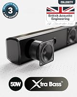 MAJORITY Bowfell Bluetooth Sound Bar 50W 2.0 TV Soundbar with Remote view 3
