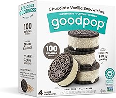 GoodPop - Dairy Free Chocolate Vanilla Sandwiches - Non-GMO, Gluten Free, 4 Count