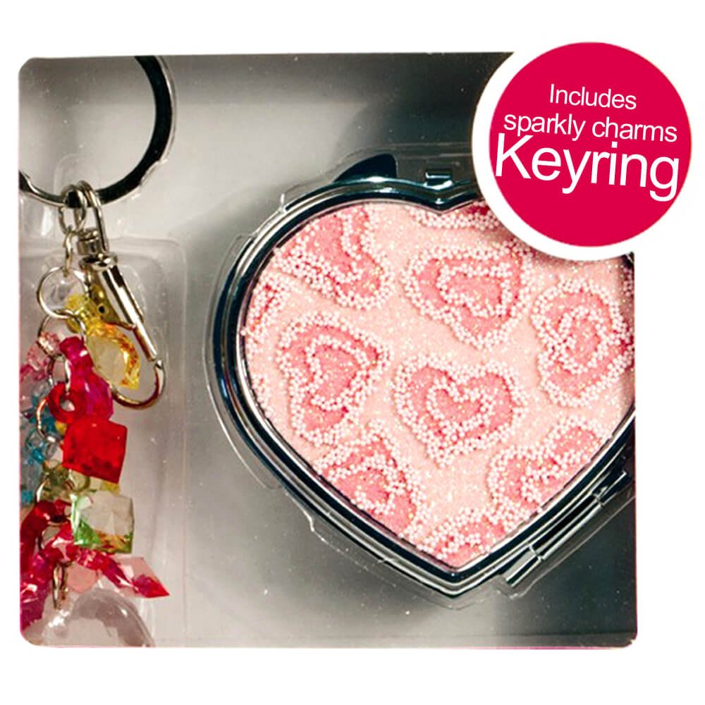 Compact Mirror Gift Set Complete with a Sparkly Charms key ring