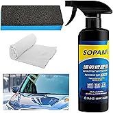 Sopami Car Coating Spray,Quick Effect Coating Agent,Car Scratch Wax Polish Spray,Oil Film Emulsion Glass Cleaner,Extremely Hydrophobic,Unmatched Slickness-Car Care Products (16.91 Fl Oz)