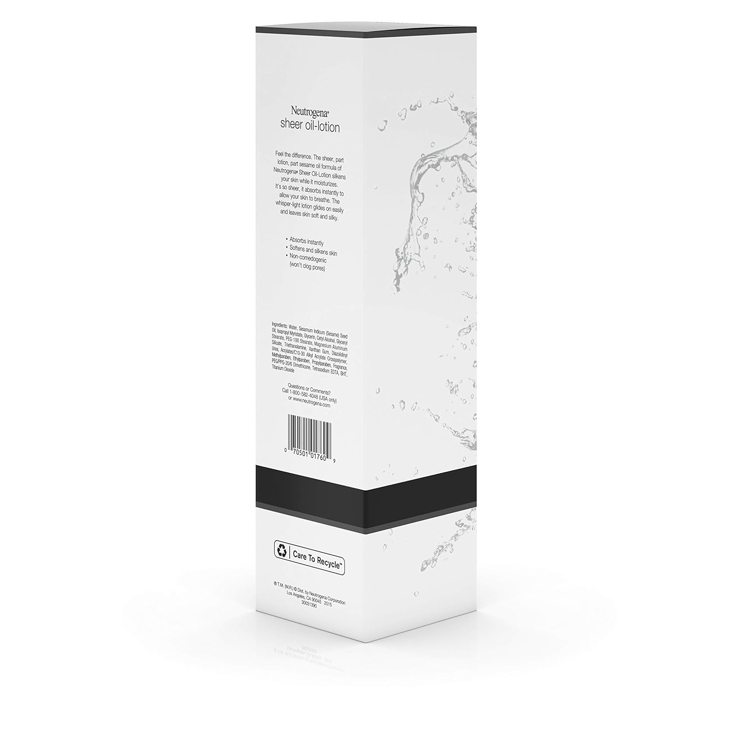 Neutrogena Moisturizing Sheer Body Oil-Lotion, Lightweight & Fast-Absorbing Sesame Oil Formula, 32 fl. oz : Beauty