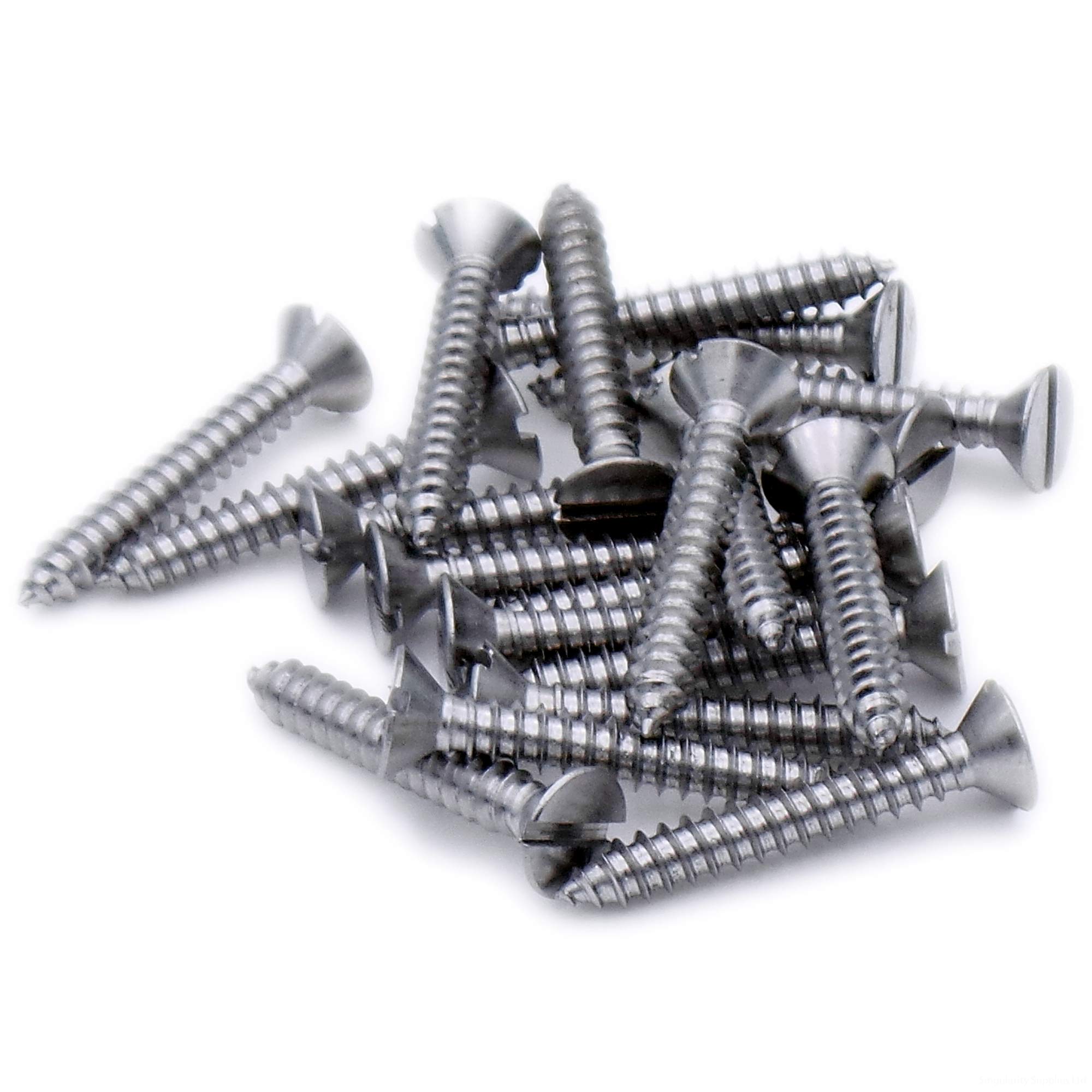 No.6 x 0.5 (3.5mm x 13mm) Slot Countersunk Self-Tapping Screw - Stainless Steel (A2) (Pack of 20)