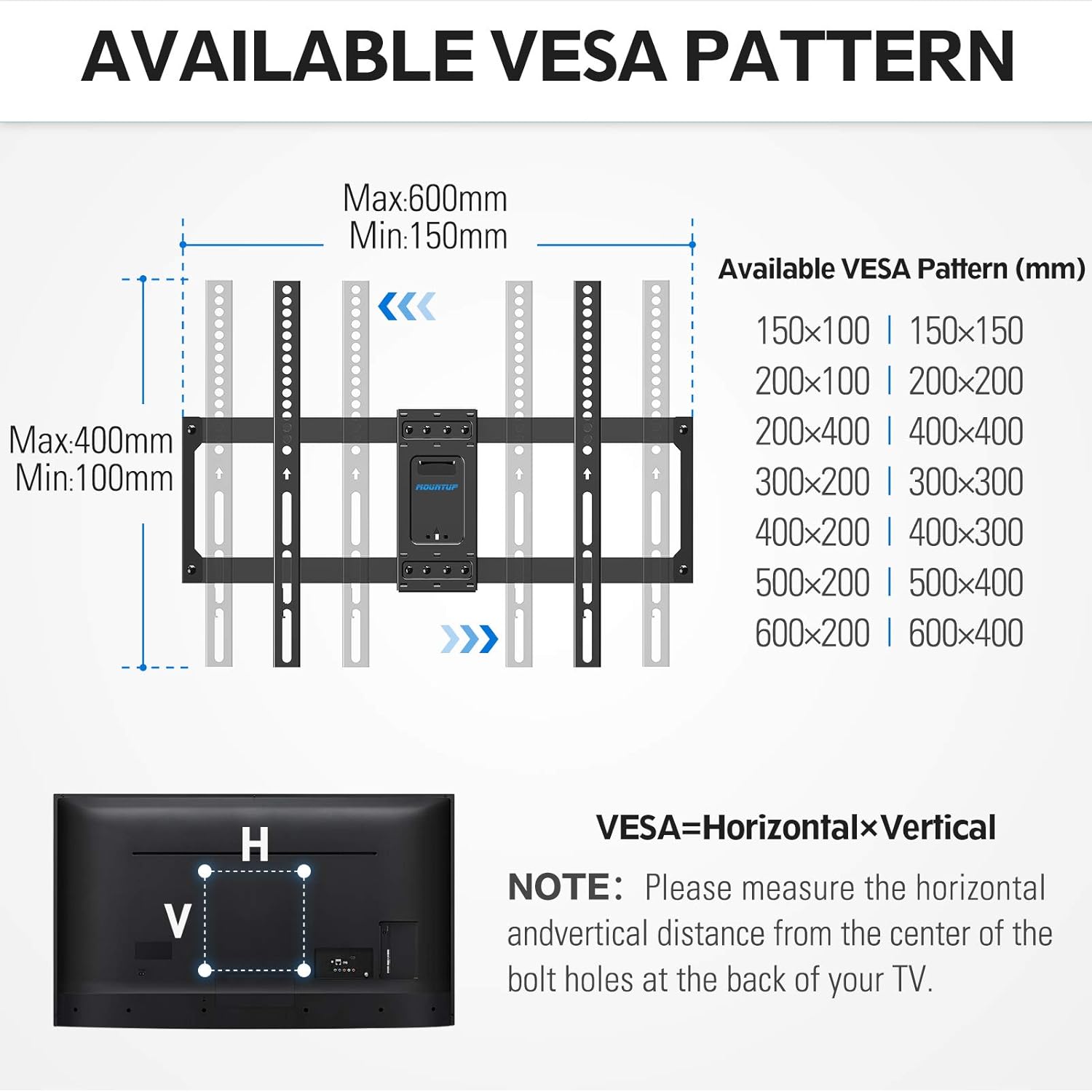 MOUNTUP TV Wall Mount, Full Motion TV Mount Swivel and Tilt for 42-70 Inch Flat Screen/Curved TVs, Articulating Wall Mount TV Bracket with Max VESA 600x400mm, Holds up to 100lbs, Fits 12" 16" Studs: Electronics