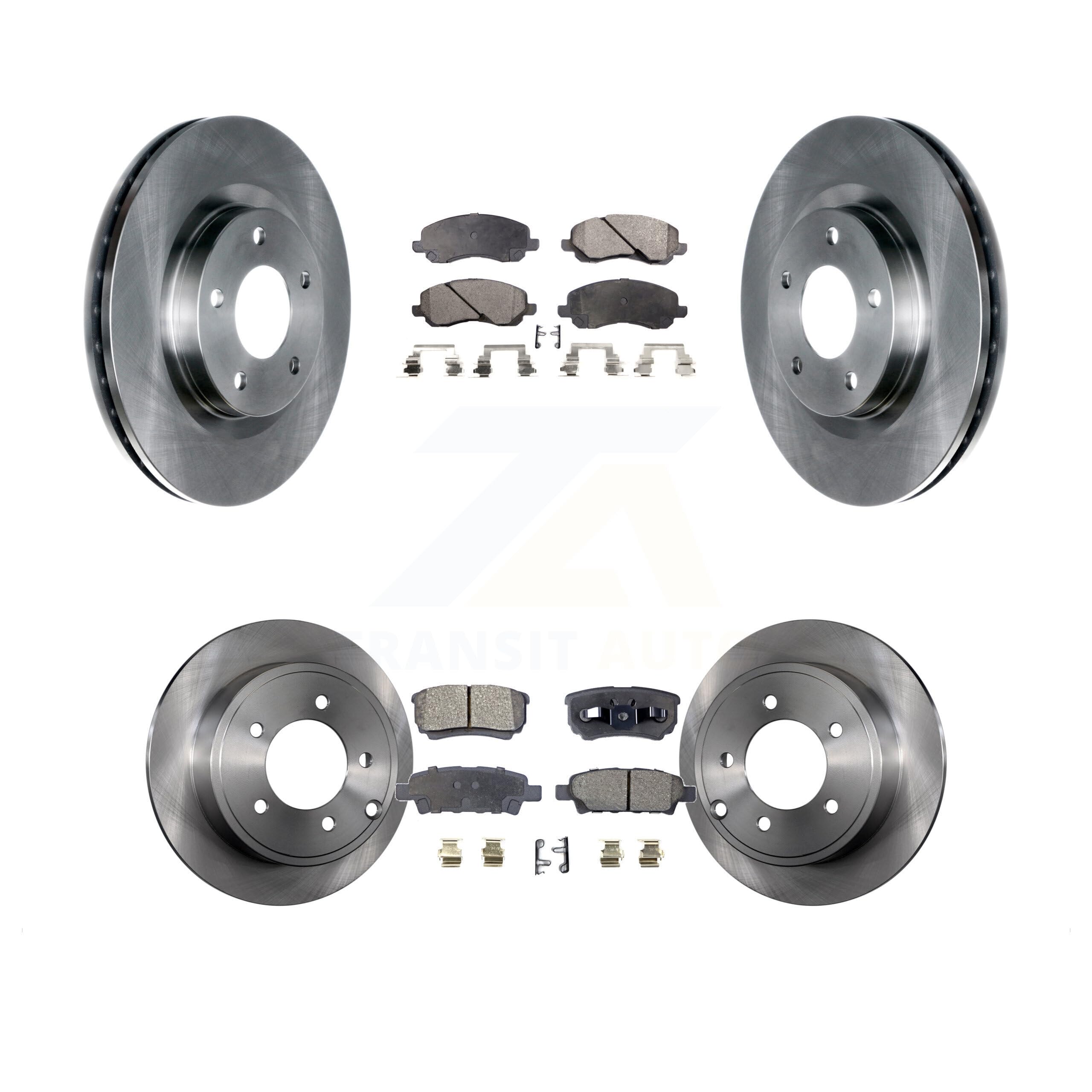 Photo 1 of Transit Auto Front Rear Disc Brake Rotors And Ceramic Pads Kit Replacement For Jeep Patriot Compass Dodge Caliber Chrysler Sebring Avenger 200 K8T-101039