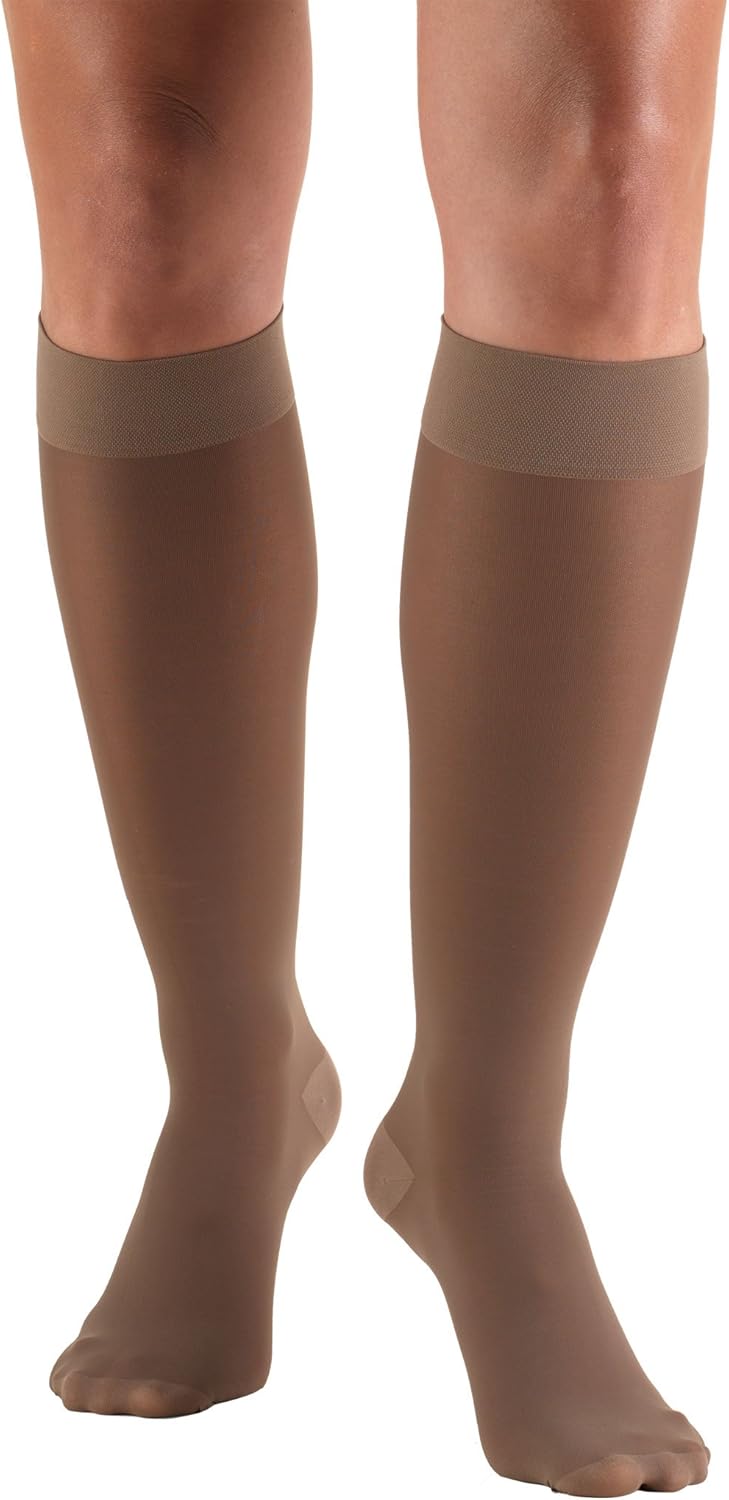 Taupe Womens Knee High Length 30 Denier Truform Sheer Compression