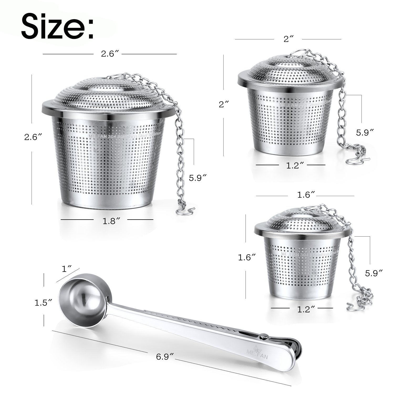 4PC Premium Stainless Steel Tea Strainers 10.95 (Reg. 39.99