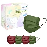 FriCARE 4 Ply Face Masks Disposable 100 Pack Individually Wrapped for Adult | ASTM Level 3 Medical Grade Protection for Allergy/Office/School/Travel/Daily Work/Home/Outdoors, 2 Colors Festive Cheer