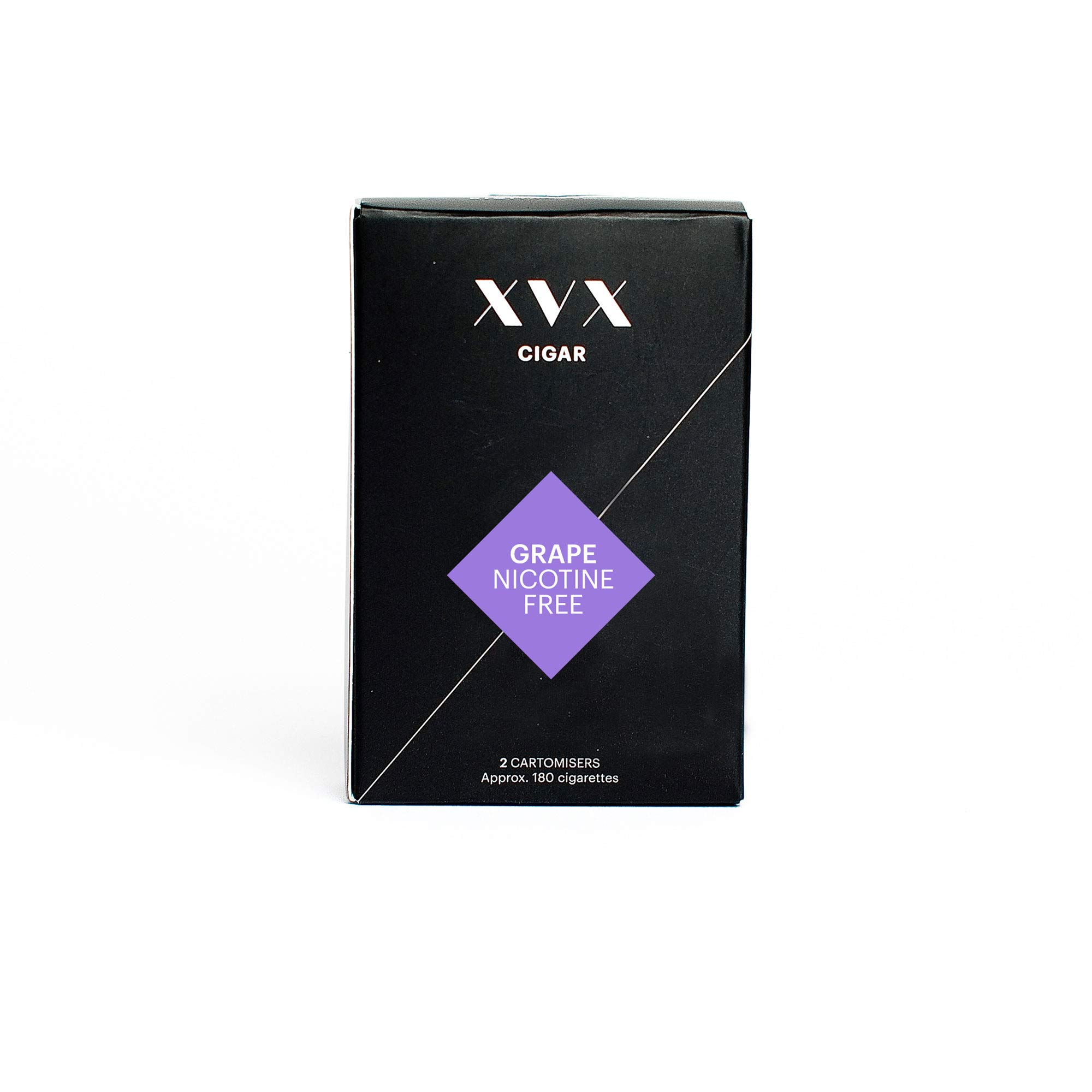XVX CIGAR Refill - Electronic Cigar Refill - Grape Flavour - 1800 Puffs Per 2 Pack - 900 Puffs Per Cartridge - E Cigarette - E Cigarettes Shisha - Nicotine Free