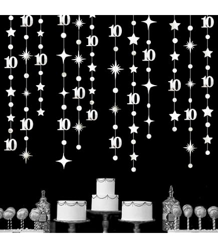 thumbnail image 2 of Cheers To 10 Years Banner - Black Glitter Anniversary Decor For 10th Birthday, Wedding Party Decorations 2 of 14