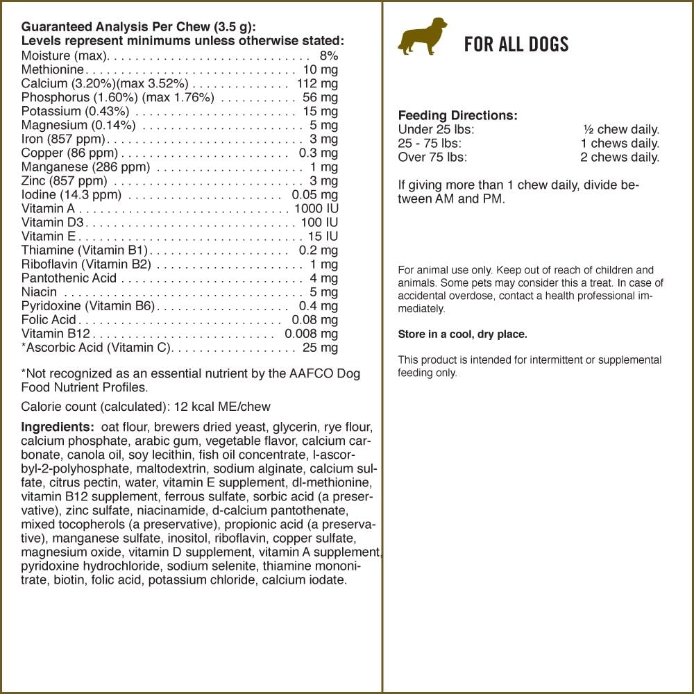 Pet Naturals of Vermont - Daily Multi for Dogs, Everyday Multivitamin Formula with 28 Canine Specific Nutrients, 30 Bite-Sized Chews : Pet Supplies