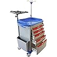 MS3C-500T, Lite Emergency Crash Cart Crash Cart with Accessories, IV Pole, Cardiac Board, O2 Holder, Power Strip