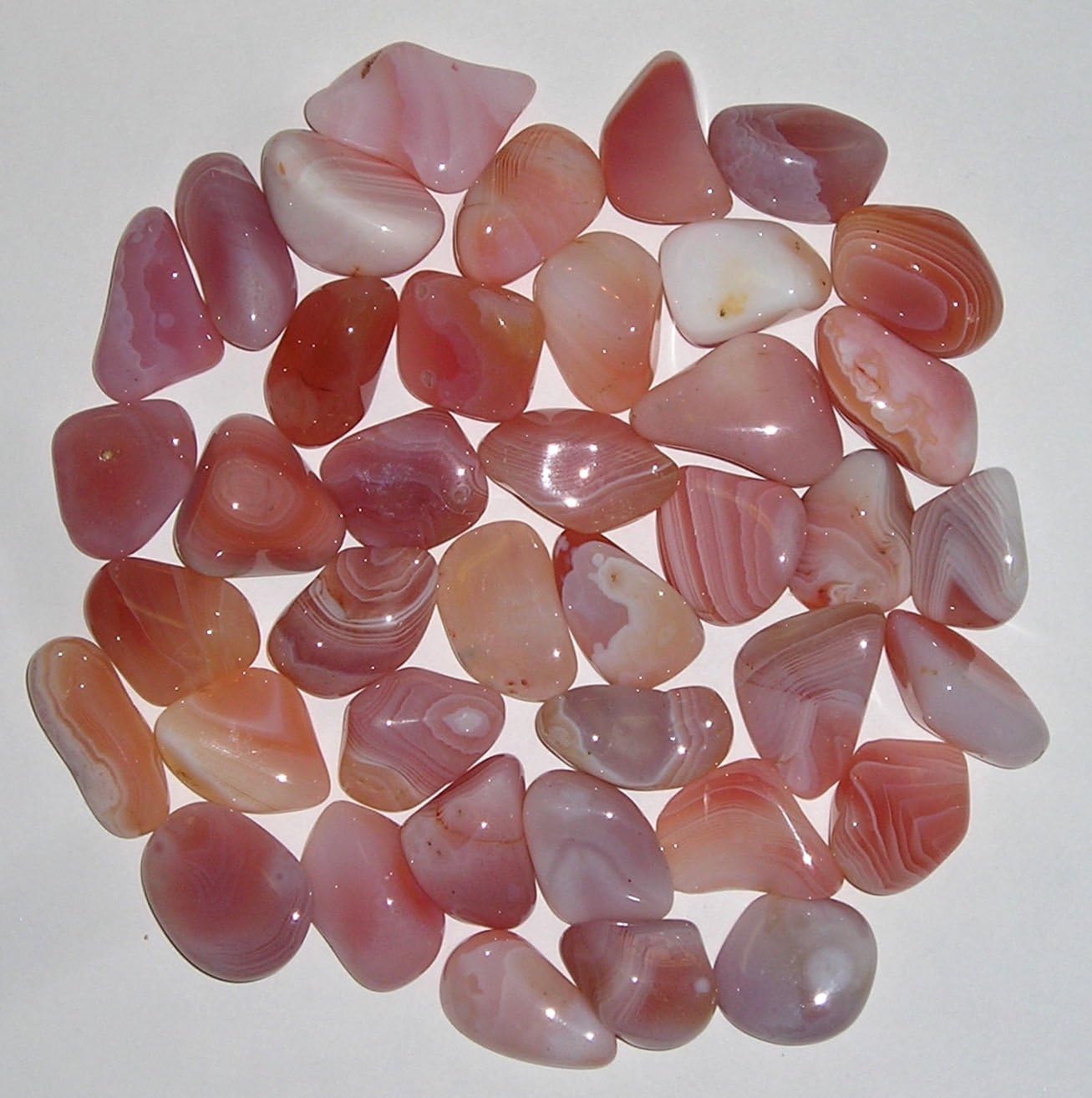 World of Gaia Rocks: Apricot Pink Agate Tumbled Stones Medium 1/2 Lb Bulk Pk 3/4-1 1/8"