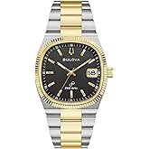 Bulova Super Seville Black Dial Two-Tone Stainless Steel Bracelet Watch 37.5mm - 98B458