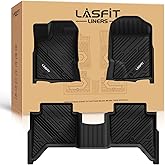 LASFIT Floor Mats Fit for Ford Ranger 2020-2023 SuperCrew Cab, All Weather TPE Truck Liners, Front and Rear Row Set, Black