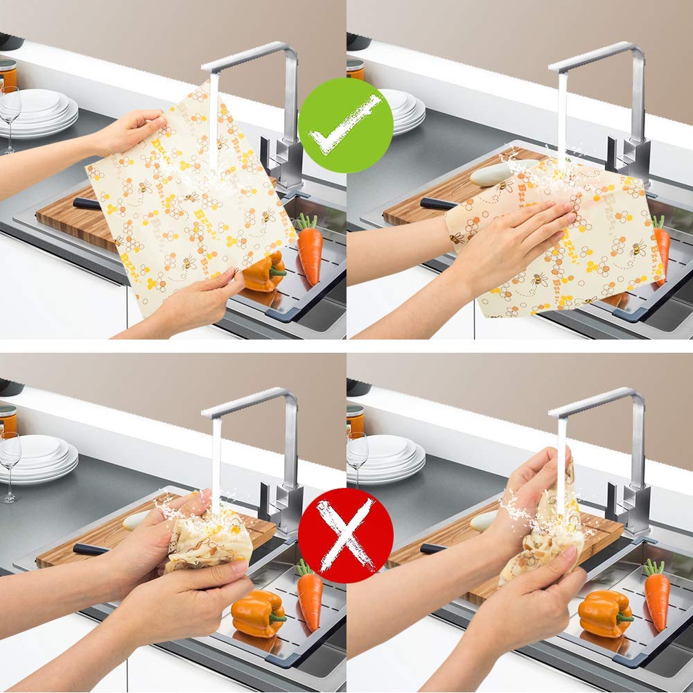 MANISHO Reusable Food Wraps Assorted 3 Pack Eco Friendly Organic Sustainable Plastic Free Food Storage 1 Small 1 Medium 1 Large - Banana