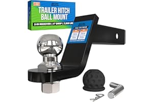 7500 lbs Carbon Steel Trailer Hitch for 2" Trailer Hitch Ball Mount 2 Inch Receiver Hitch with Towing Starter Kit Truck Hitch