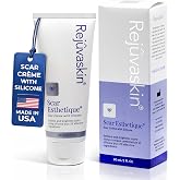 Rejuvaskin Scar Cream, 60 mL, Scar Gel Helps Fade Discoloration of Scars | Silicone formula with onion extract, arnica and vitamin C for keloids, surgical scars, acne marks and uneven tone.
