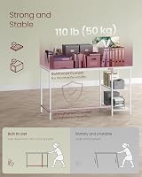 VASAGLE Computer Desk Maple White LWD047W44 Steel Frame 120x60 view 5