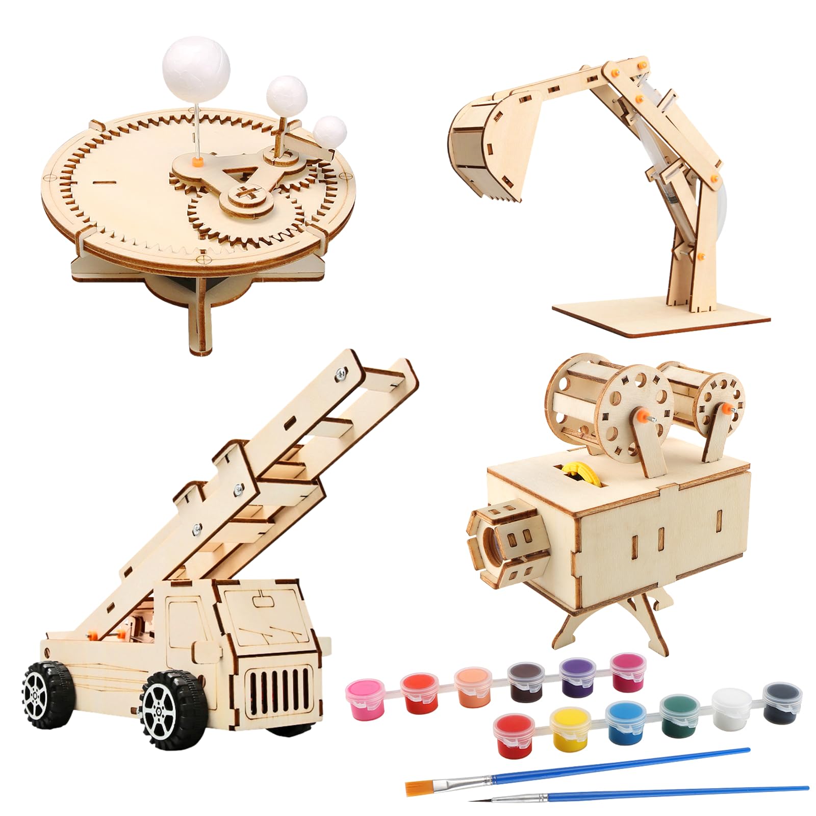 Experiment Kits STEM Toys for Kids, Wooden Science Experiments & Engineering Kits, Robot Car Building Model Maker Set, Science Toy for Boys Girls, Activity Educational Toys Birthday Gifts — image 1