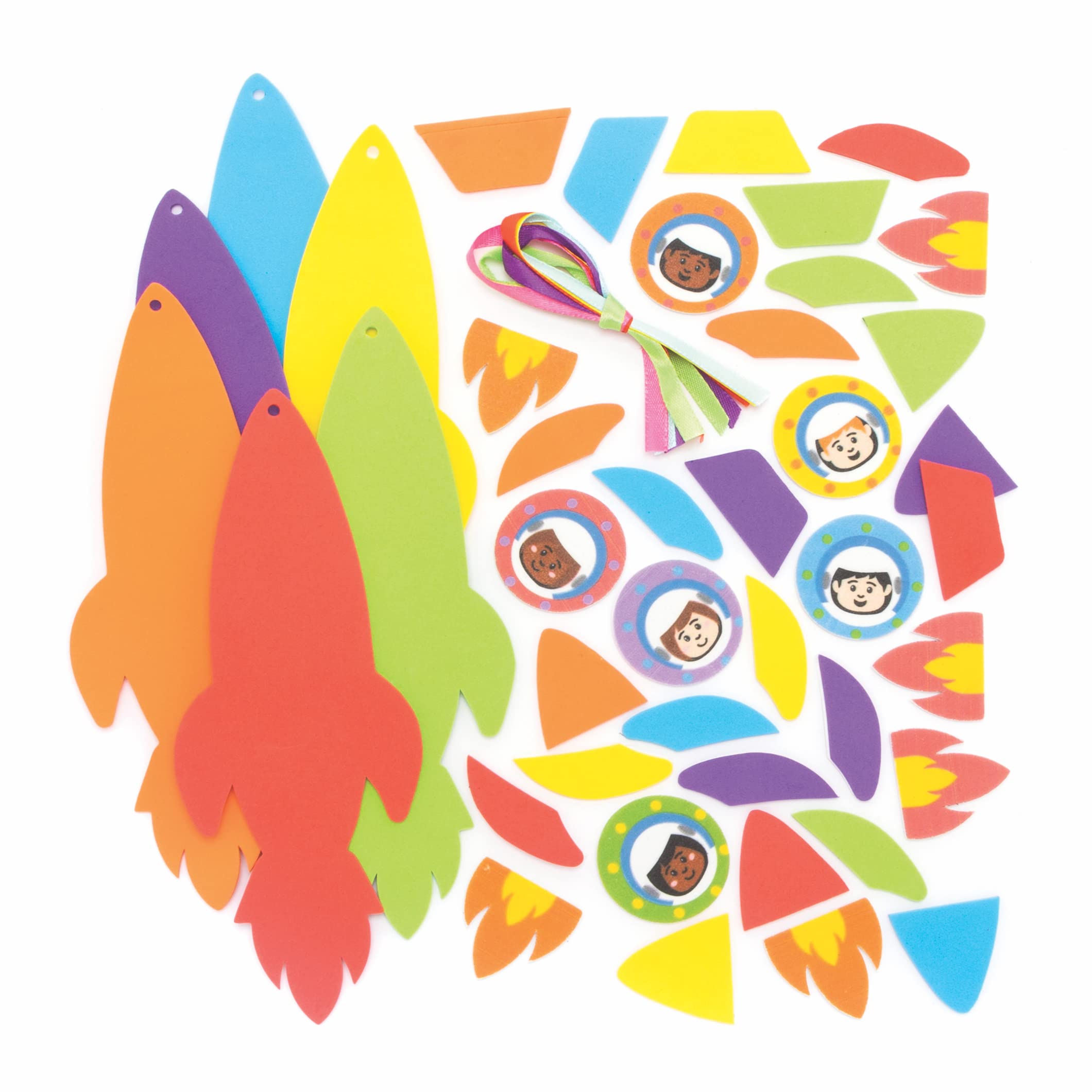 Baker Ross FE701 Rocket Bookmark Craft Kits - Pack of 6, Make Your Own Book Mark Craft Kits for Kids, Arts and Crafts Book Marks for Children