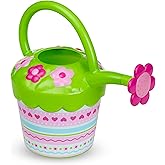 Melissa & Doug Sunny Patch Pretty Petals Flower Watering Can - Pretend Play ToyChild Watering Can, Kids Gardening Set for Age
